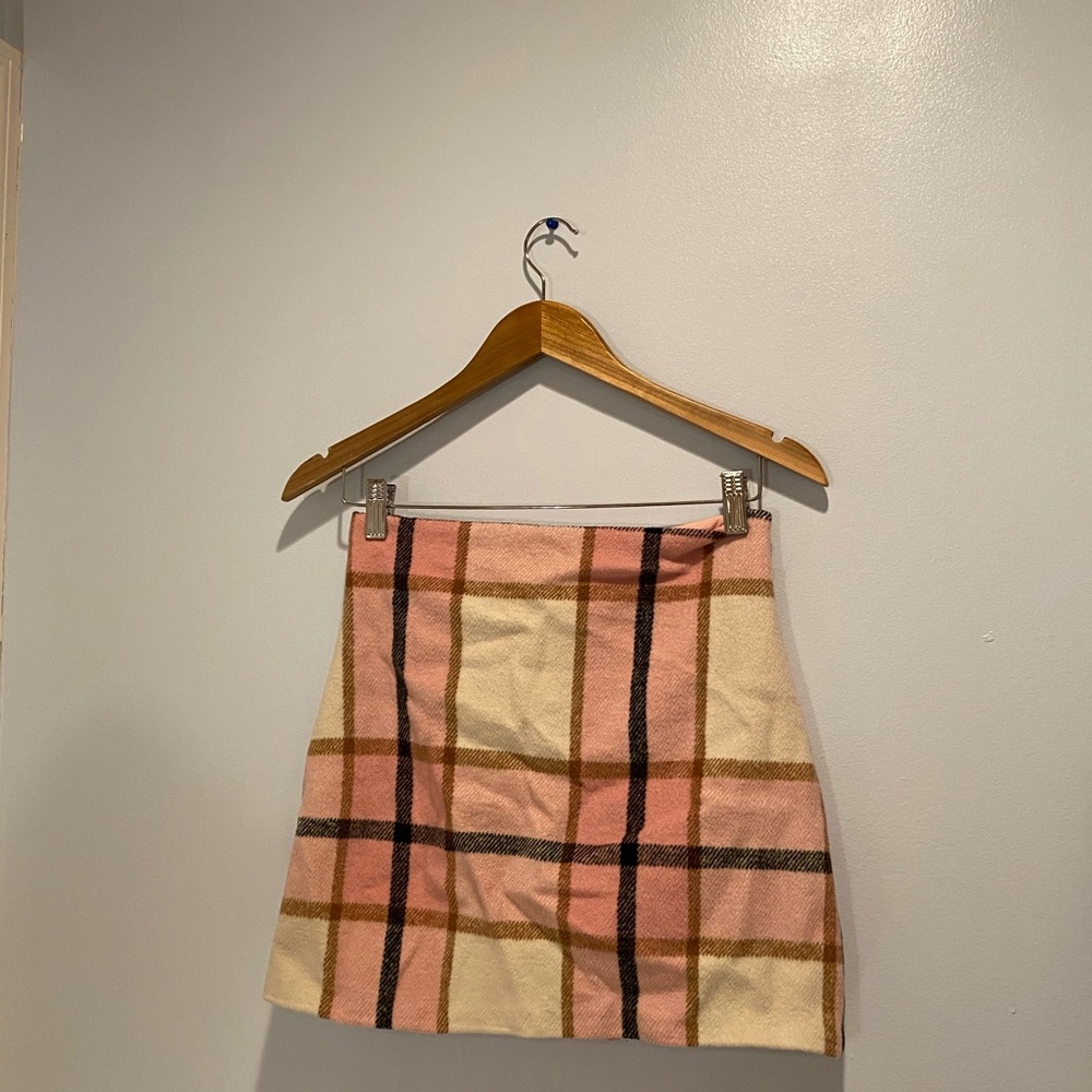 Pink plaid miniskirt